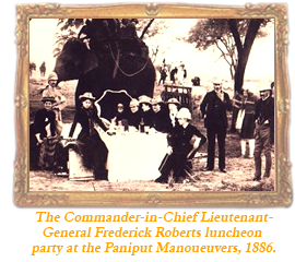 The Commander-in-Chief Lieutenant-General Frederick Roberts luncheon party at the Paniput Manoueuvers, 1886.