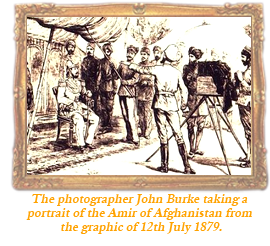 The photographer John Burke taking a portrait of the Amir of Afghanistan from the graphic of 12th July 1879.