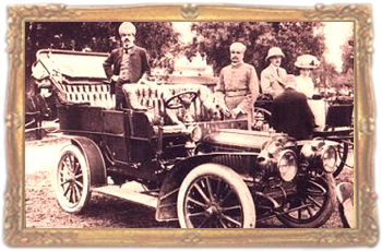 Nizam VII of Hyderabad poses in a car, one of the large fleet owned by him. Nizam VII of Hyderabad poses in a car, one of the large fleet owned by him.